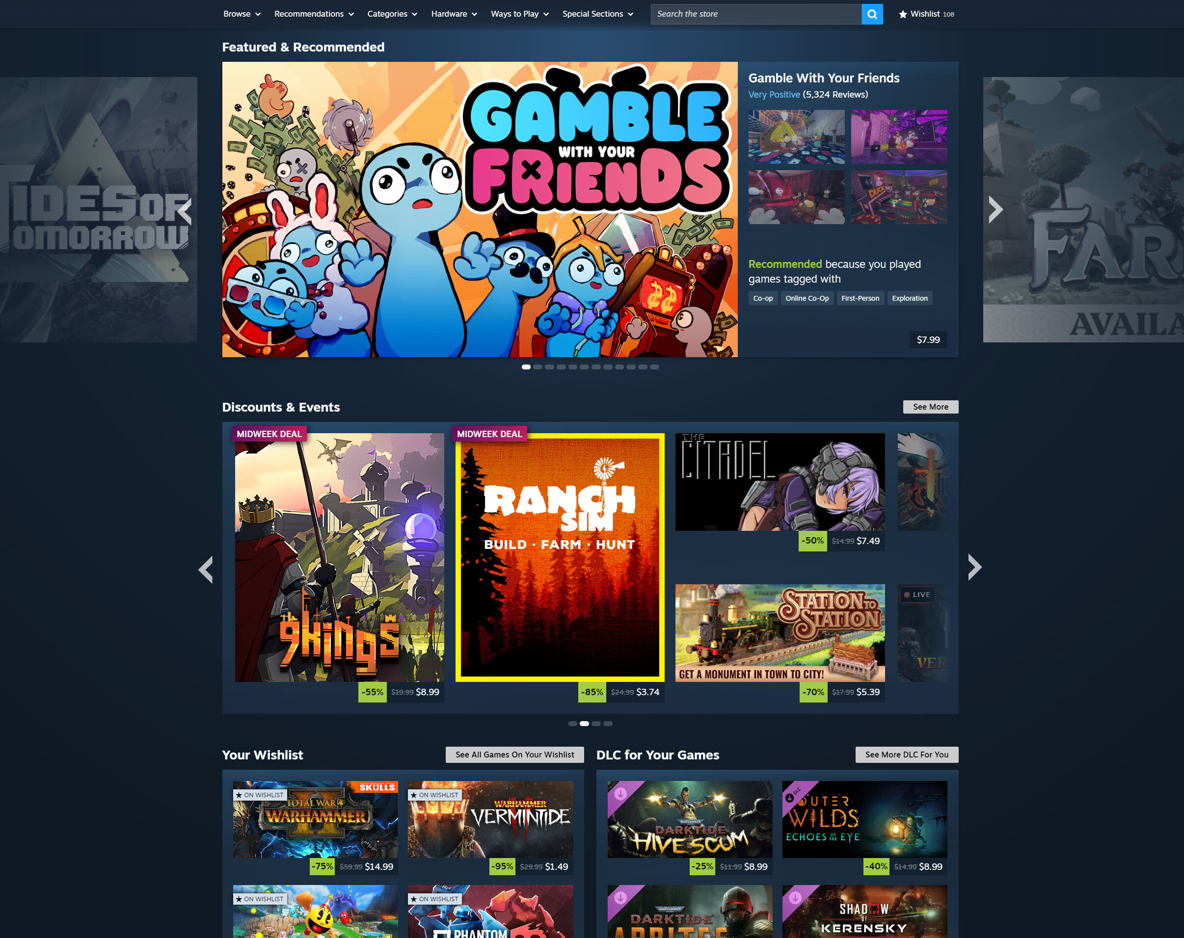 Valve 官方公告展示改版後的 Steam 商店首頁